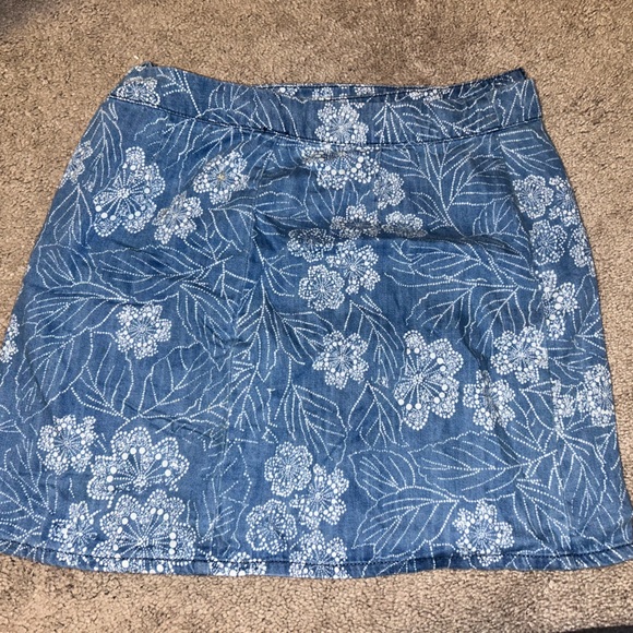 Free People Denim Floral Wrap Skirt - Picture 4 of 5